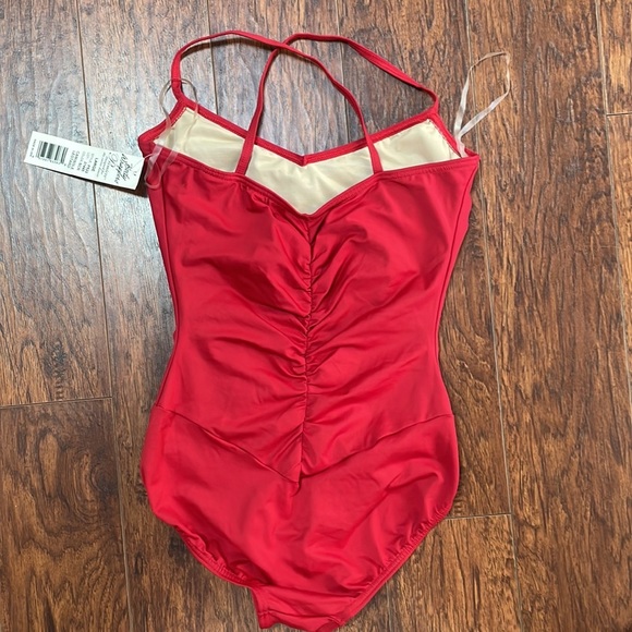 RED Body Wrappers Premiere shirred camisole dance/ ballet leotard - Style #P522 - Picture 3 of 13